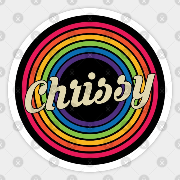 Chrissy - Retro Rainbow Style Sticker by MaydenArt